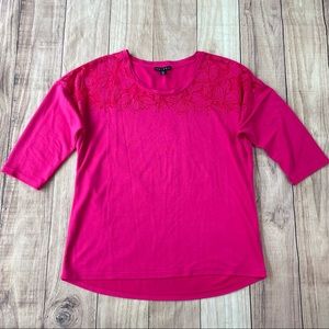 Tribal Bright Pink Top Medium EUC!